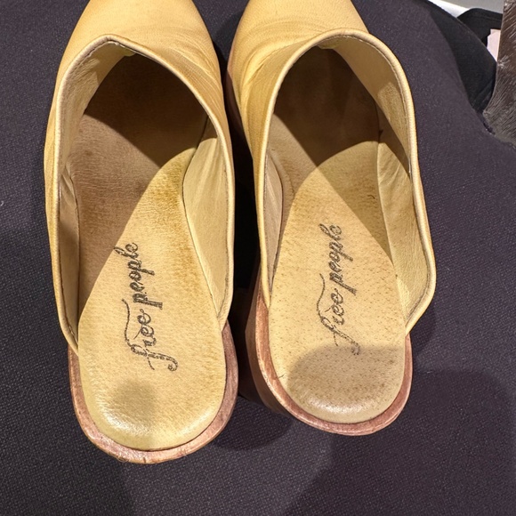 Free People Suki Marigold Leather Platform Clogs Sz-38 - Picture 5 of 8